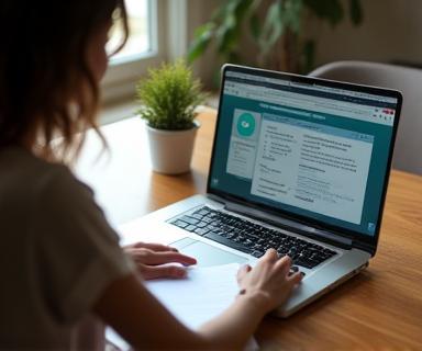 Freelancer werkt vanaf huis aan financiële administratie